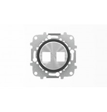 Накладка для 2-х суппортов/разъёмов типа 2017... или 2018..., со стальным суппортом, серия SKY Moon, кольцо чёрное стекло2CLA861820A1501 ABB