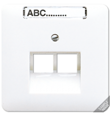 Крышка для сдвоенной телефонной и компютерной розетки  UAE с полем для надписи  569-2NAUA  Jung
