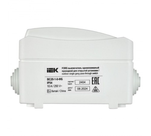 FORS Переключатель 1-клавишный О/У IP54 ВС20-1-0-ФБ Белый  EVS10-K01-10-54-DC  IEK