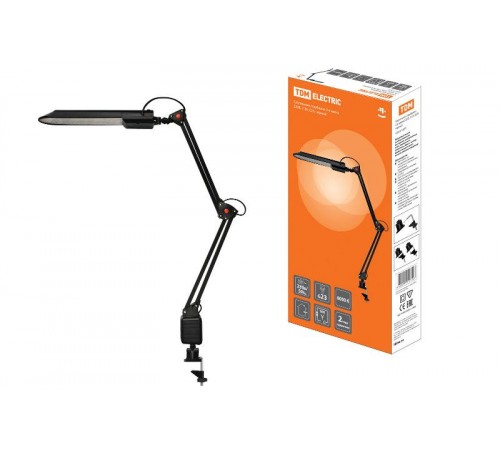 Светильник струбцина 2-а звена 220В, 11Вт, G23 черный  SQ0337-0032  TDM