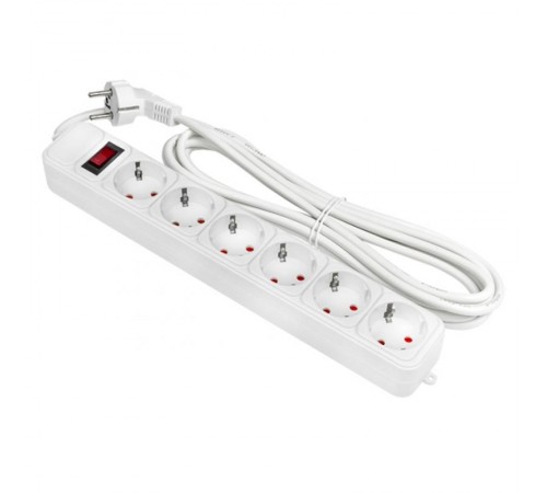 Сетевой фильтр 6*5м 16А/3,2кВт с выкл. c/з ПВС 3х1,0 Блокбастер XL EKF PROxima  UFA16-310-6-05  EKF