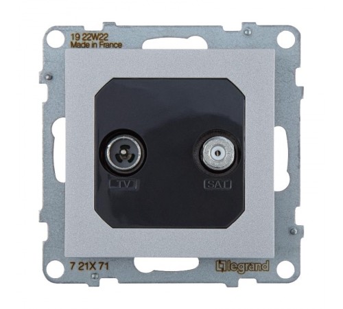 SUNO Розетка TV-SAT двухкабельная. Цвет "Алюминий"  721371  Legrand