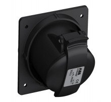 Розетка панельная с угловым минимальным фланцем 316RAM6B, 16A, 3P+E, IP44, 6ч, черный, для шоу-бизнеса2CMA100544R1000 ABB