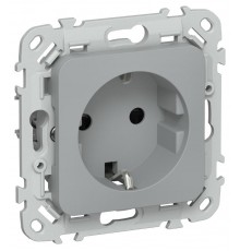 FLITE Розетка с заземлением со шторками быстрозажимные клеммы 16А РСш11-1-ФлС серый  FI-R14-16-1-K03  IEK