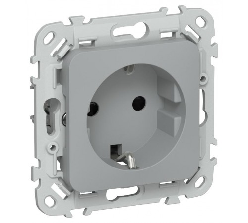 FLITE Розетка с заземлением со шторками 16А РСш11-0-ФлС серый  FI-R14-16-K03  IEK