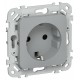 FLITE Розетка с заземлением со шторками быстрозажимные клеммы 16А РСш11-1-ФлС серый  FI-R14-16-1-K03  IEK