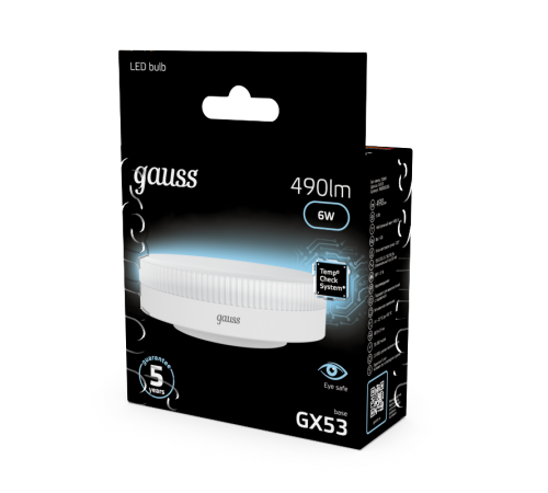 Лампа светодиодная LED 6Вт GX53 220В 4100К  108008206  Gauss