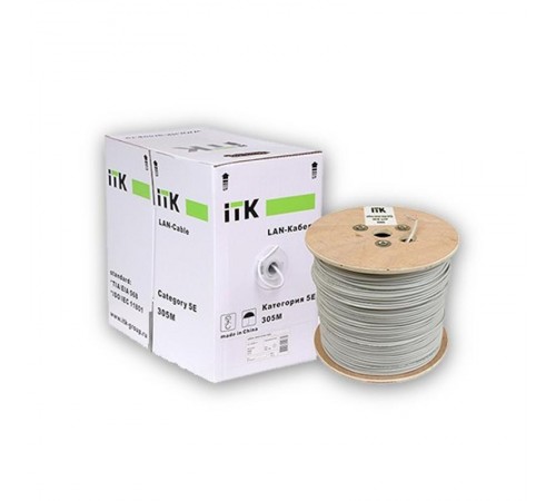 Каб. F/UTP кат.5E 4х2х24AWG, LDPE трос 1,2мм, 305м чер.  LC3-C5E04-359  ITK