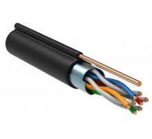 Каб. F/UTP кат.5E 4х2х24AWG, LDPE трос 1,2мм, 305м чер.  LC3-C5E04-359  ITK