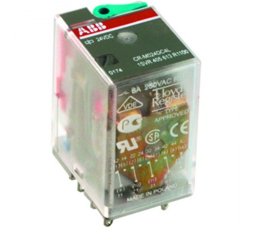 Реле CR-M060DC4L 60В DC 4ПК (6А) с светодиодом  1SVR405613R4300  ABB