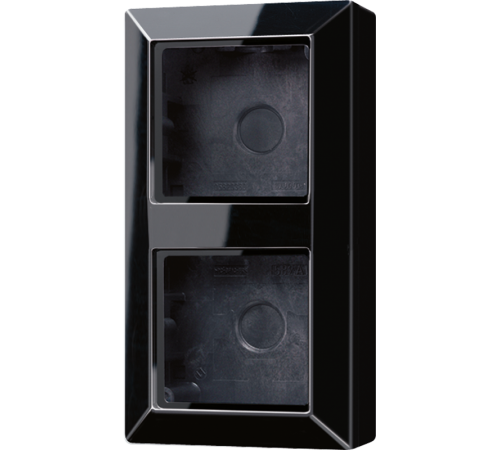 Коробка для накладного монтажа 2-кратная; чёрная  AS582ASW  Jung