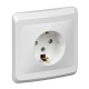 Этюд Белый С/У Розетка с заземлением с защитными шторками  PC16-004B  SE
