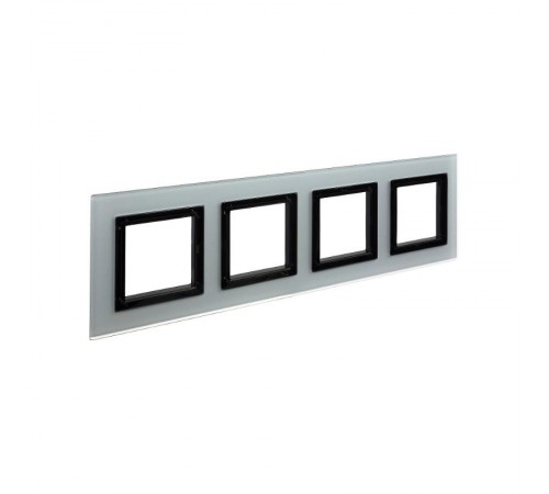 Рамка из натурального стекла, "Avanti", светло-серая, 8 модулей  4404828  DKC