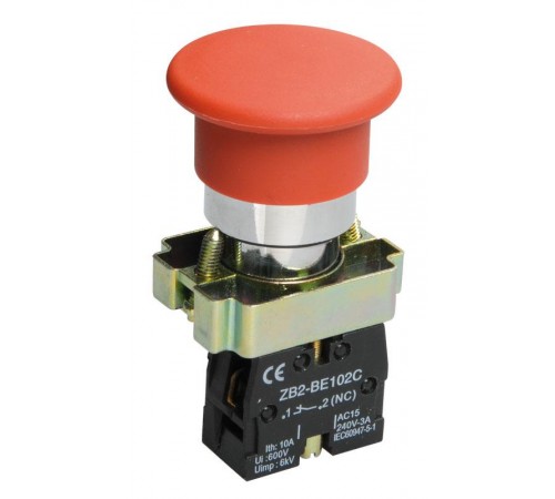 Кнопка управления LAY5-BC42"Грибок" без подсветки красная 1р   BBG71-BC-K04  IEK