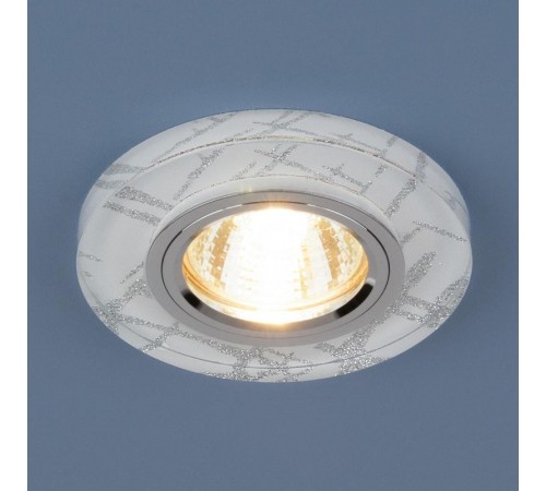 Светильник точечный встраиваемый 8371 MR16 WH/SL белый/серебро  a031515  Elektrostandard