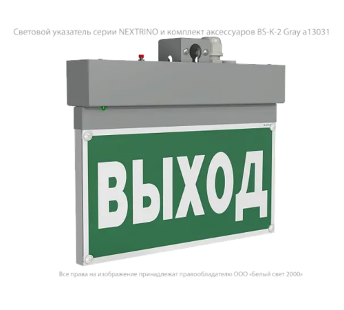 Световой указатель LED BS-NEXTRINO-73-S1-INEXI2 Gray постоянный IP40  а15511  Белый свет