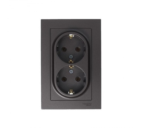 AtlasDesign Мокко Розетка 2-ая с заземлением, 16А, (в сборе с рамкой)  ATN000624  SE