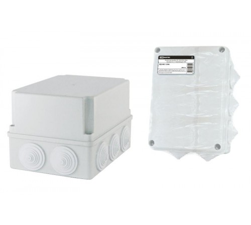 Коробка распределительная о/п 190х140х120мм, крышка, IP55, 10 гермовводов, инд. штрихкод,  SQ1401-1246  TDM