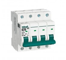 Выключатель автоматический без теплозащиты четырехполюсный ВА-103М 4P 25А характеристика C 6кА  12531DEK  Dekraft