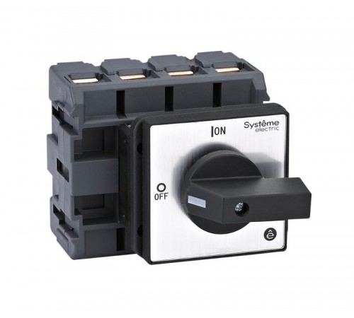 Выключатель-Разъединитель 4P 100A IP20 с чёрной рукояткой на дверцу 4 винтами  MSD100420B  SE