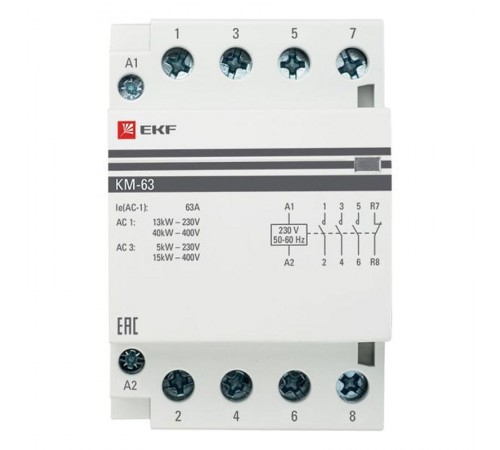 Контактор модульный КМ 63А 3NО+NC (3 мод.) EKF PROxima  km-3-63-31  EKF