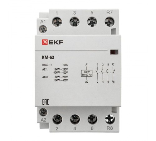 Контактор модульный КМ 63А 3NО+NC (3 мод.) EKF PROxima  km-3-63-31  EKF