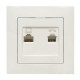 Валенсия розетка RJ-45+RJ11 2-местная белая EKF PROxima  EWK02-035-30  EKF