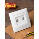 Валенсия розетка RJ-45+RJ11 2-местная белая EKF PROxima  EWK02-035-30  EKF