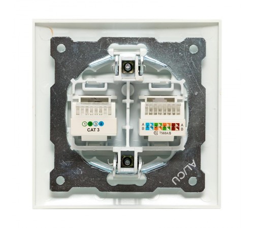 Валенсия розетка RJ-45+RJ11 2-местная белая EKF PROxima  EWK02-035-30  EKF