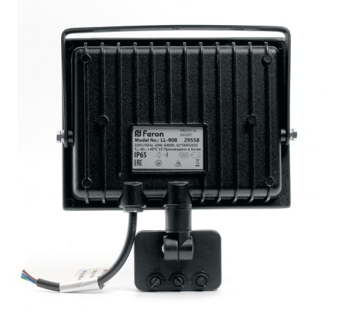 Прожектор светодиодный с датчиком LL-908 IP44 50W 6400K  29558  Feron