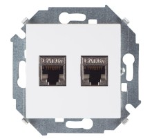 Simon 15 Белый Розетка компьютерная двойная RJ45 кат.6а (АМР, FTP)  1591564-030  Simon