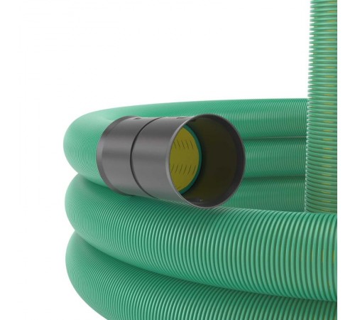 Труба двустенная гибкая дренажная 200мм, SN8, перфорация 360 град., зеленый  140920-8K  DKC