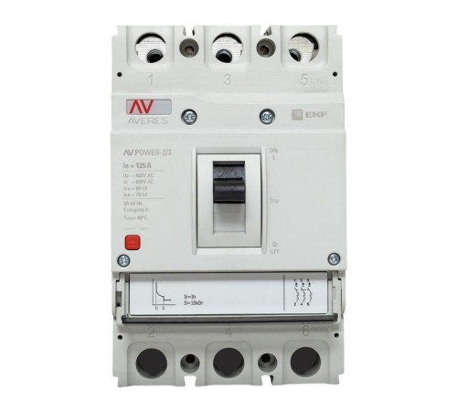 Выключатель автоматический AV POWER-2/3 125А 80kA TR AVERES  mccb-23-125H-TR-av  EKF