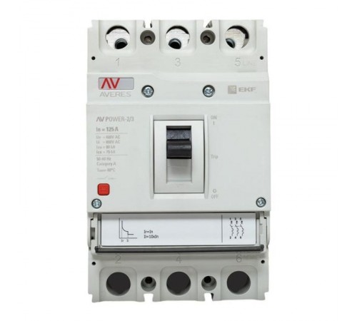 Выключатель автоматический AV POWER-2/3 125А 80kA TR AVERES  mccb-23-125H-TR-av  EKF