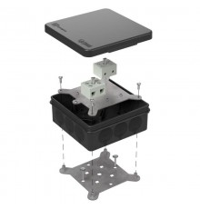 Коробка огнестойкая для о/п двухкомпонентная 60-0303-9005-FR10.0-4 Е15-Е120 100х100х40 IP66  4p, 10.0 мм.кв. черная 60-0303-9005-FR10.0-4  Промрукав