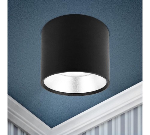 Светильник накладной подсветка OL8 GX53 BK/SL под лампу Gx53, алюминий, цвет черный+серебро (40/800)  Б0048540  ЭРА