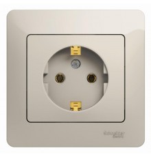 Glossa Молочный Розетка с заземлением (в сборе)  GSL000942  SE