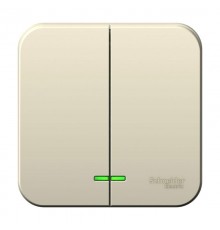 Blanca Молочный О/У Выключатель 2-клавишный с подсветкой, 6А, 250В  BLNVA065102  SE