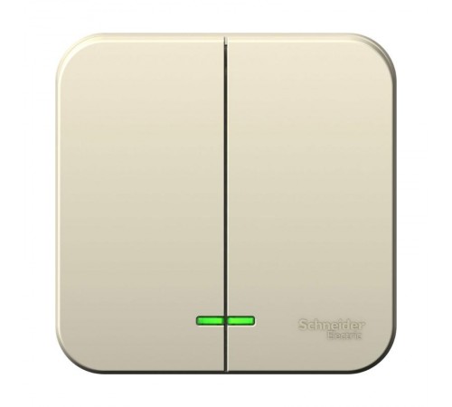 Blanca Молочный О/У Выключатель 2-клавишный с подсветкой, 6А, 250В  BLNVA065102  SE