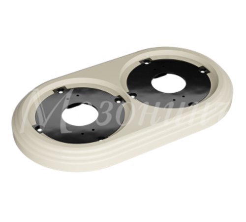 Рамка двухместная пластиковая, 163x92x14 мм, цвет - слоновая кость, серия УСАДЬБА, ТМ МЕЗОНИНЪ