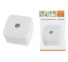 Розетка TВ простая (0-2400 Гц,  "мама") открытой установки, IP20 белая "Дача" Народная  SQ1824-0013  TDM