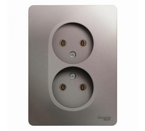 Glossa Платина Розетка 2-ая без заземления (в сборе)  GSL001220  SE