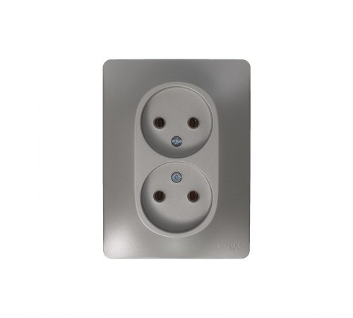 Glossa Платина Розетка 2-ая без заземления (в сборе)  GSL001220  SE