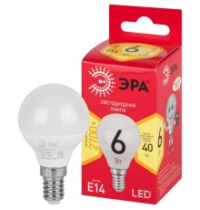 Лампа светодиодная RED LINE LED P45-6W-827-E14 R Е14 / E14 6 Вт теплый белый свет  Б0051058  ЭРА