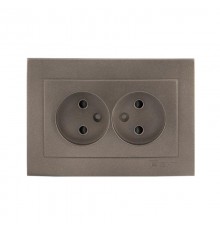 Валенсия лицевая панель розетка 2-местной б/з 10А графит с защ. штор. EKF PROxima   ESR10-L-102-60   EKF