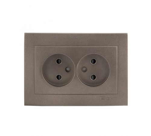 Валенсия лицевая панель розетка 2-местной б/з 10А графит с защ. штор. EKF PROxima   ESR10-L-102-60   EKF