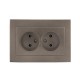 Валенсия лицевая панель розетка 2-местной б/з 10А графит с защ. штор. EKF PROxima   ESR10-L-102-60   EKF
