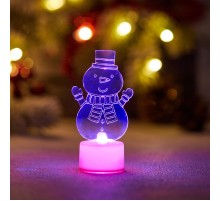 Фигура светодиодная на подставке "Снеговик с шарфом 2D", RGB  501-053  NEON-NIGHT
