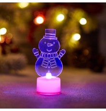 Фигура светодиодная на подставке "Снеговик с шарфом 2D", RGB  501-053  NEON-NIGHT