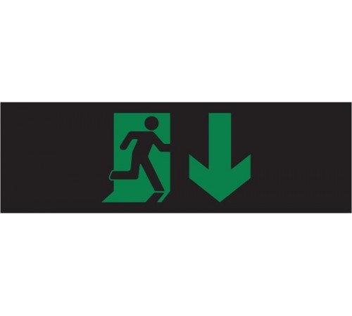 Пиктограмма ДСО-IP65-Н "Выход - вниз черный фон"  60576DEK  DEKraft